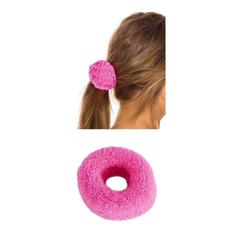 Angla 12 Pack Terry Cloth Cotton Elastic Stretchy Fuzzy Wide Thick Hair Ties Scrunchies Ties Ring Loop No Crease Seamless Hair Rubber Band Ponytail Holder Hair Accessories for Women Girl - Image 3